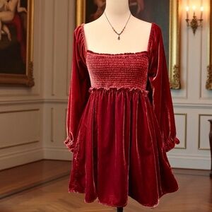 Free People Daphne Velvet Mini Dress
